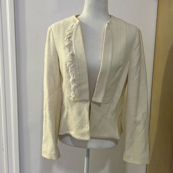 Derek Lam 10 Crosby Asymmetrical Fringe Blazer. Size 4 - Picture 10 of 13